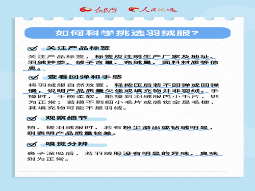 人民优选来了 了解羽绒服：你不知道的蓬松度、充绒量小知识
